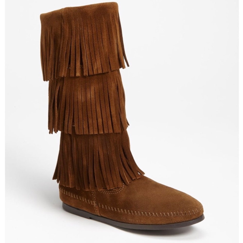 3 Layer Fringe Minnetonka boots